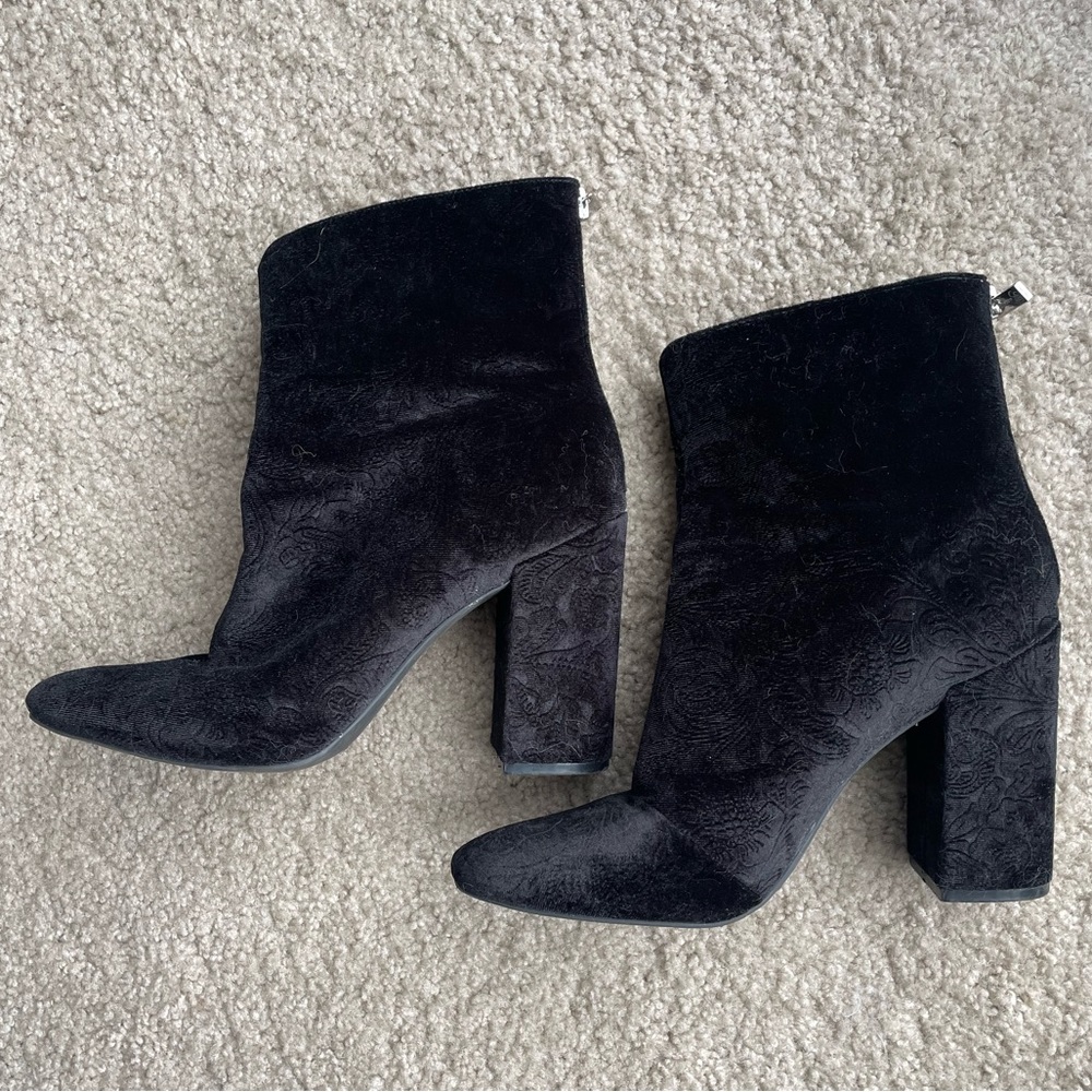 Jessica Simpson Velour Black Boots